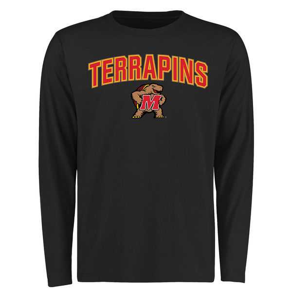 Maryland Terrapins Proud Mascot Long Sleeve WEM T-Shirt - Black,We sell and wholesale Maryland Terrapins Proud Mascot Long Sleeve WEM T-Shirt - Black on line form chian!